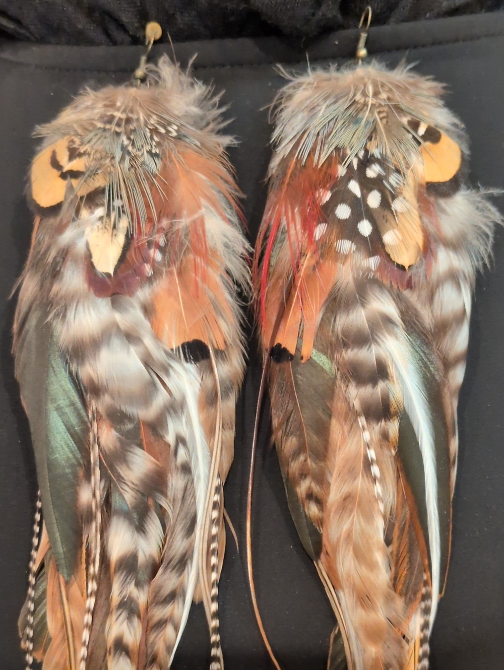 Feather Earrings Handmade 12" Etsy - Picture 2 of 2